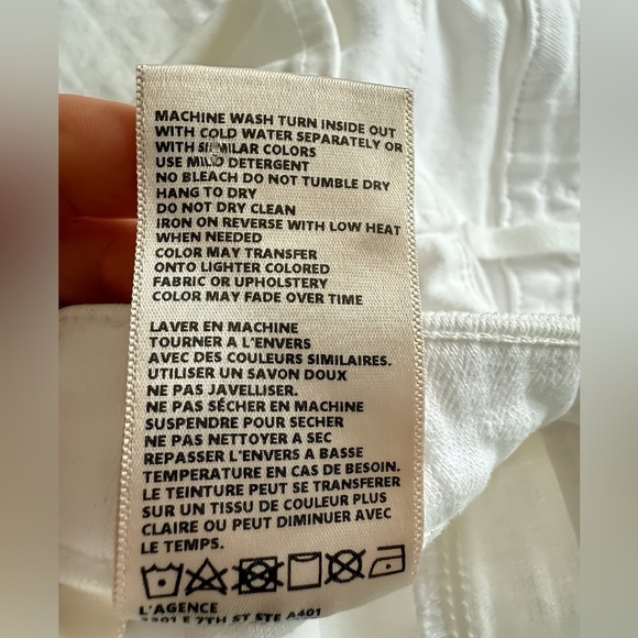 L'Agence Women's High Rise Zip Up Bell Flare Jeans – White Denim – Size 29 - Picture 6 of 10